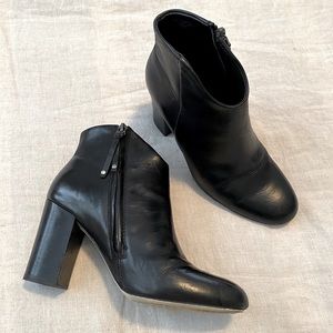Leather ankle booties